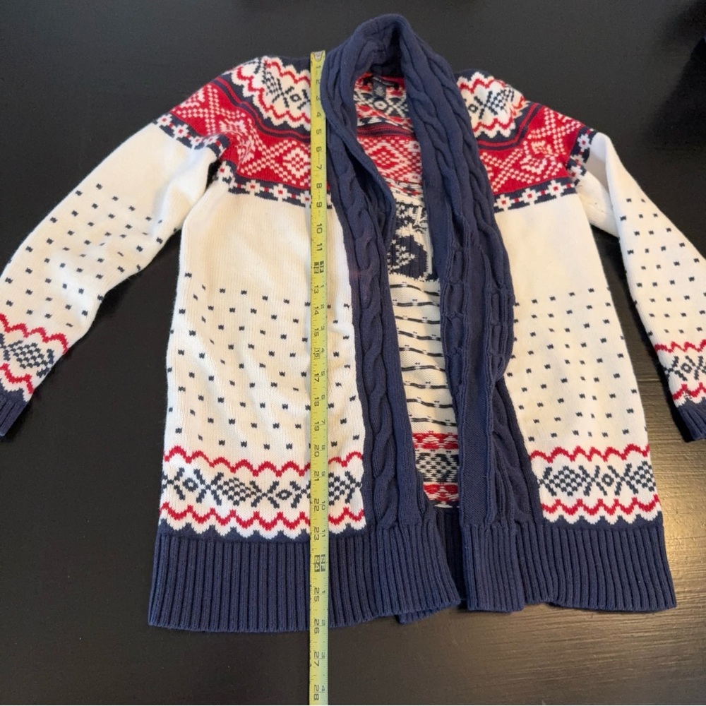 Navy and Red Patterned Sweater - Picture 3 of 7